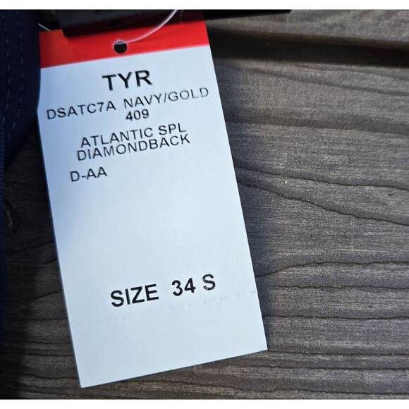 TYR DuraFast Atlantic Splice DiamondFit 1 pc Swimsuit Gold/Black Sz 34 New - Picture 3 of 3